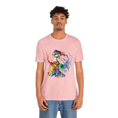 Rainbow Belly Dancer in Motion - Short Sleeve Tee